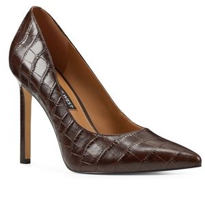 NIB Nine West Tatiana Brown Crocco Pumps 7.5